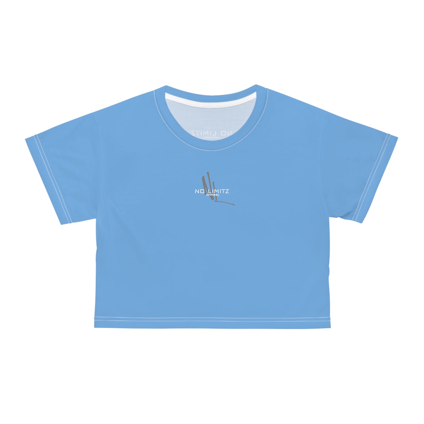 NL Womens SKY BLUE Silk Crop Tee