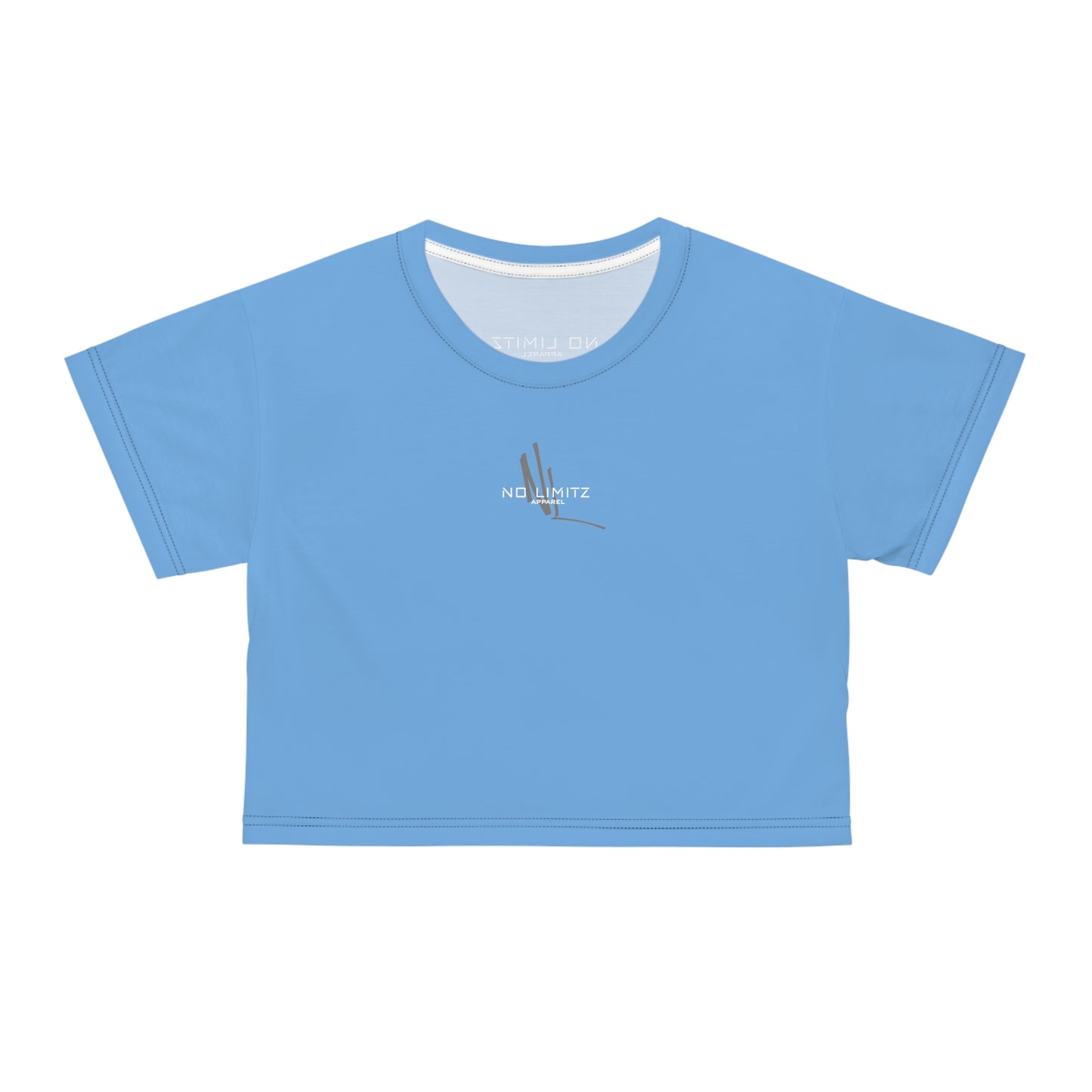 NL Womens SKY BLUE Silk Crop Tee