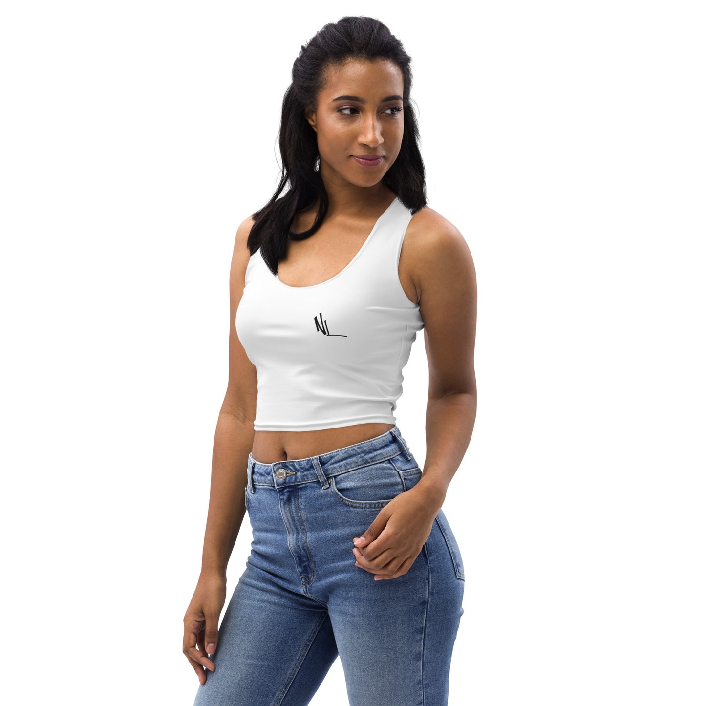 White NL Crop Top