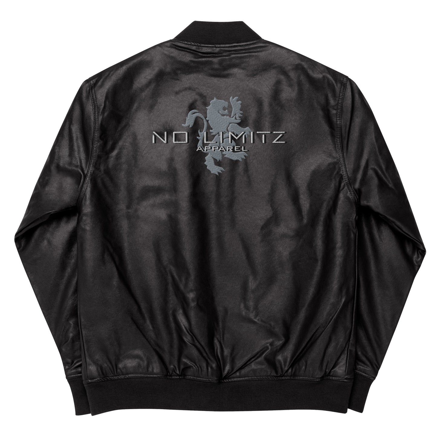 NO LIMITZ Leather Bomber Jacket