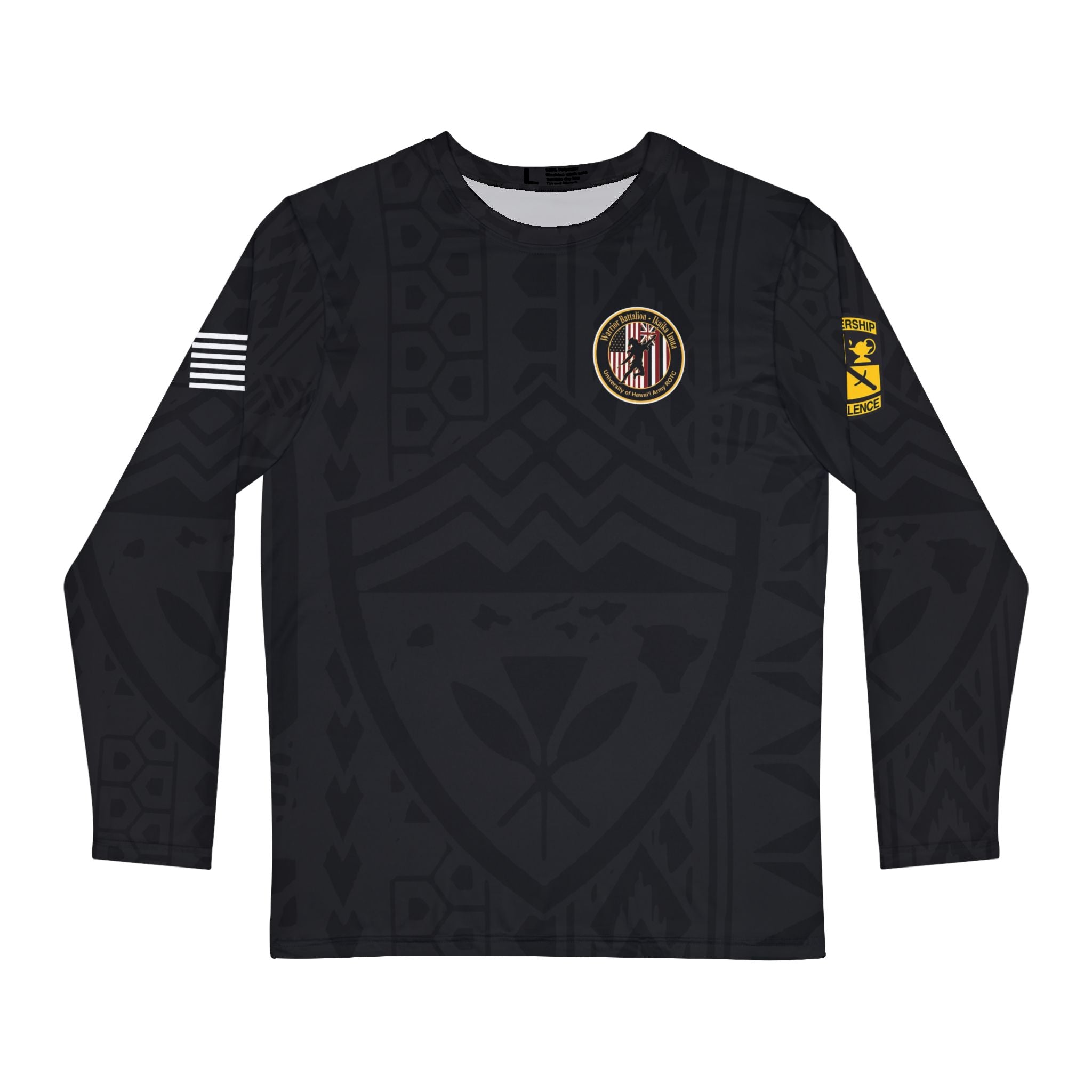University of Hawaii Army ROTC Black Silk Long Sleeve PT Shirt V2