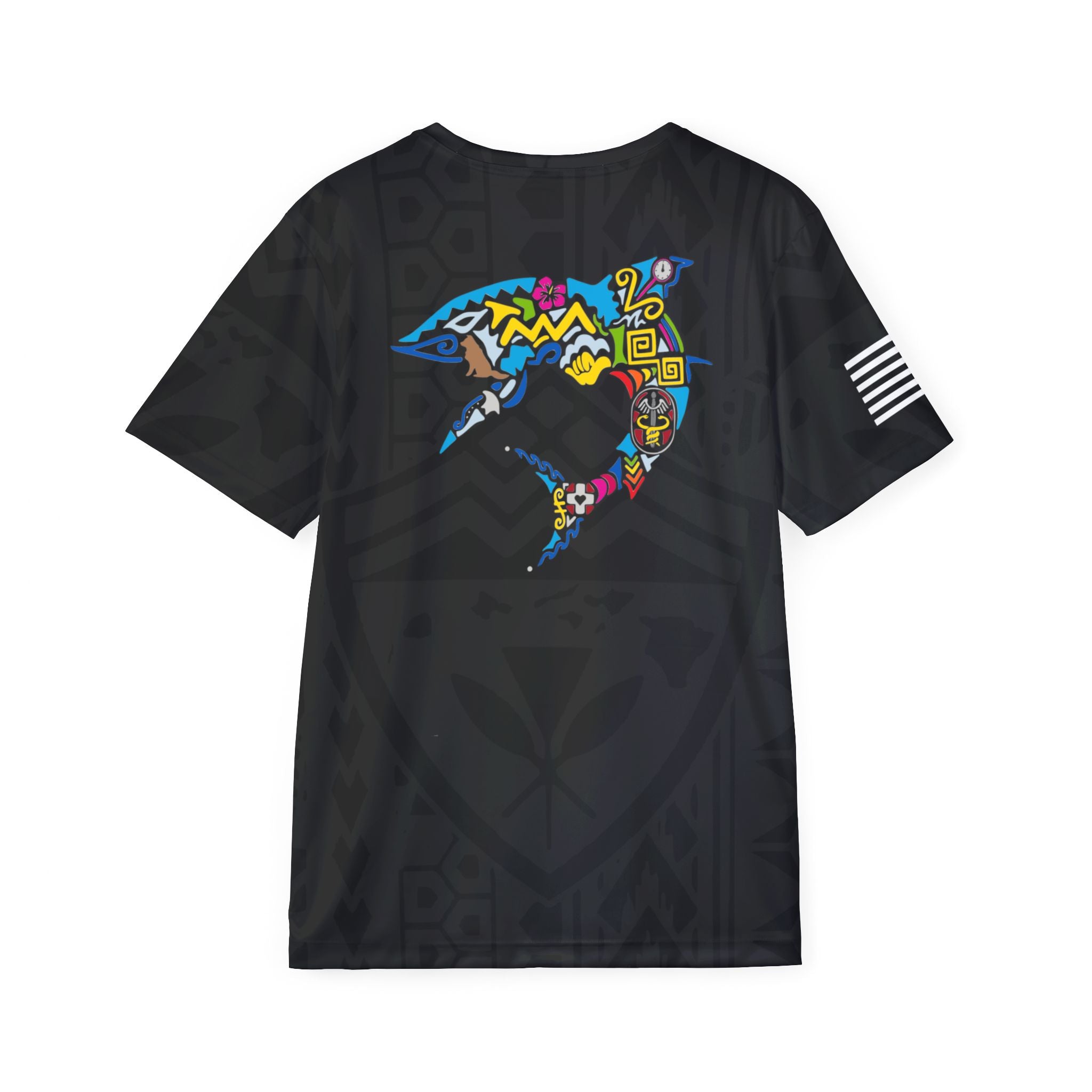 Shaka Sharks Black Silk Tribal PT Shirt V2