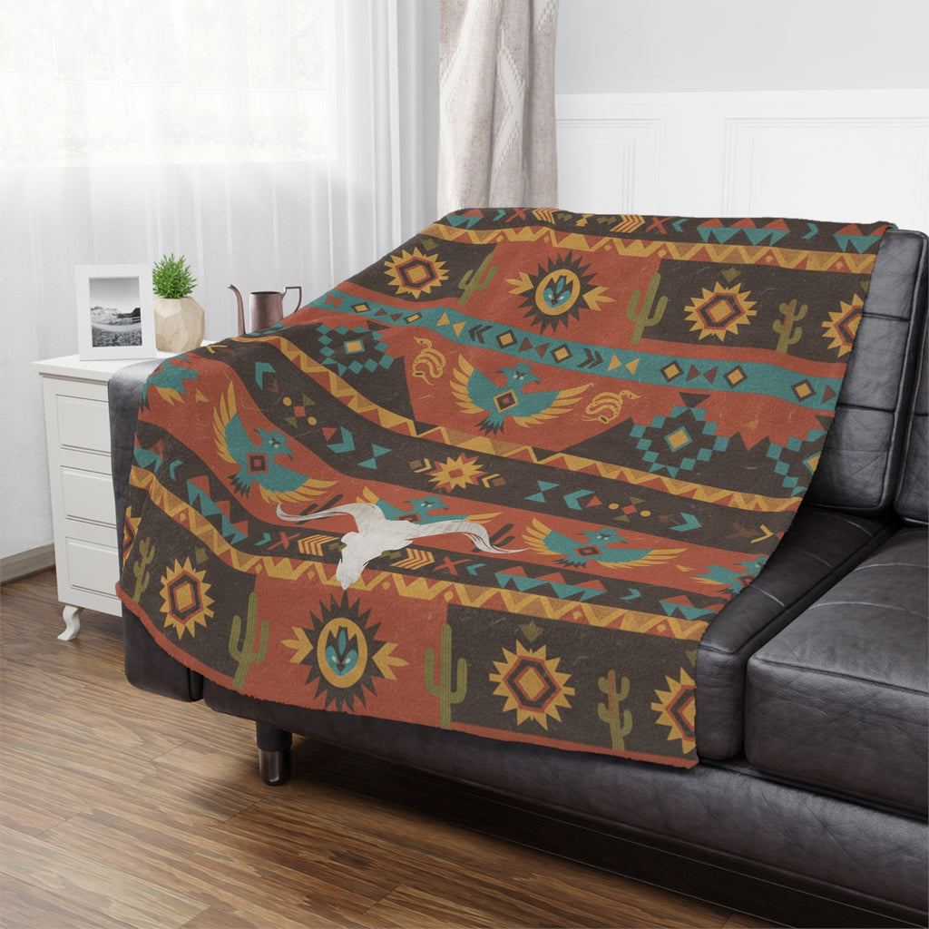Rustic Southwestern Aztec Blanket with Logo