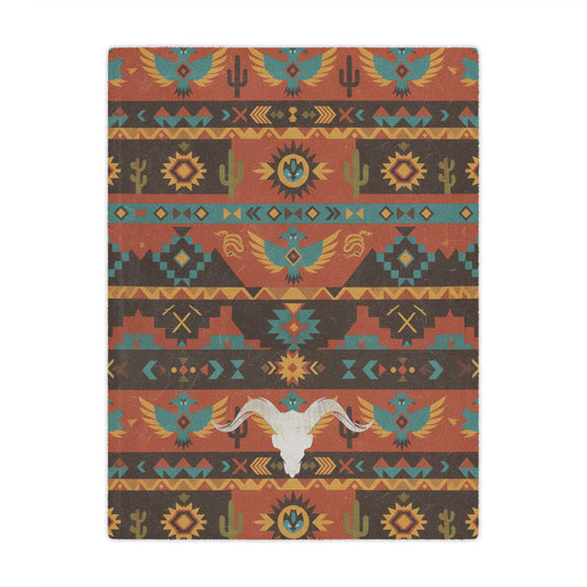 Rustic Southwestern Aztec Blanket with Logo